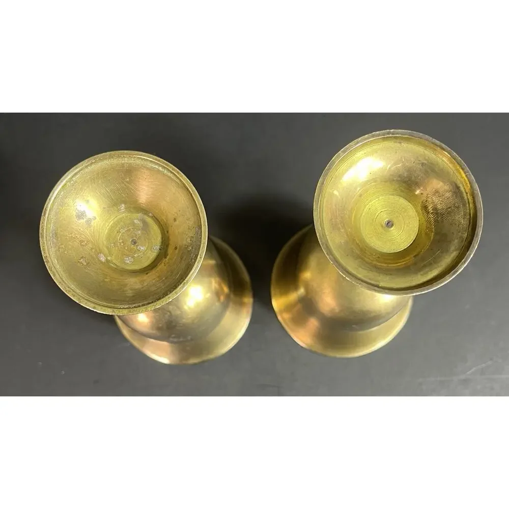 Vintage Solid Brass Wine Goblets Made in India/Set of 2 5” Length